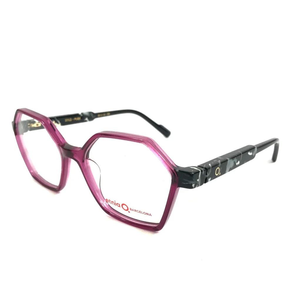 Etnia Barcelona Eyeglasses Frames XYLO PUBK Purple Black Full Rim 51-16-135